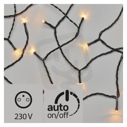 LED vánoční řetěz, 8m, jantarová, časovač