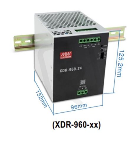 Napájecí zdroj na DIN 960W 36V MEAN WELL XDR-960-36