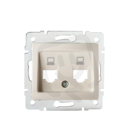Adaptér datové zásuvky DOMO 2xRJ45 krémový 25931 Kanlux