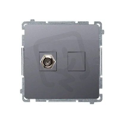 Anténní zásuvka jednoduchá typ F pro individuální instalace, Inox BMAF1.01/21