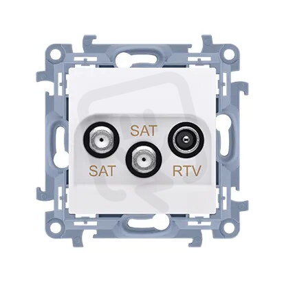 Zásuvka RTV-SAT-SAT 1x vstup: 5MHz - 2,4GHz, bílá KONTAKT SIMON CASK2.01/11