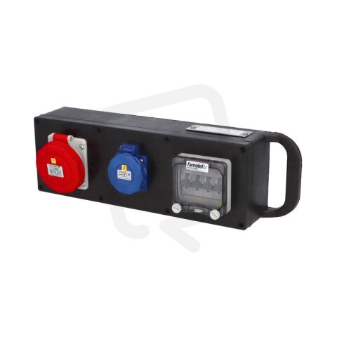 Zásuvková skříň RB10100000.0 /4105 RubberBOX IP65 přenosná, jištěná bez chrániče