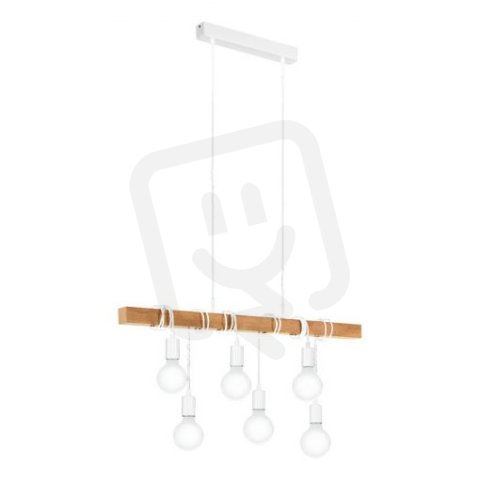 Závěsné svítidlo TOWNSHEND 6xE27 bílá/dub 360W IP20 EGLO 33165