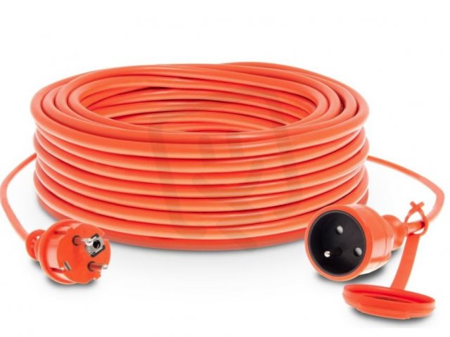 Prodlužovací přívod PVC 10m 3x1,5 16A IP44 s klapkou 2p+Z 4000W H05VV-F oranžová