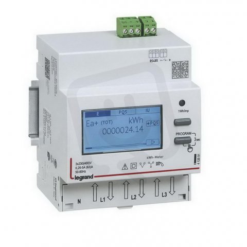 EMDX3 ELEKTROMĚR 3F PŘÍMÝ 63A RS485 LEGRAND 412091