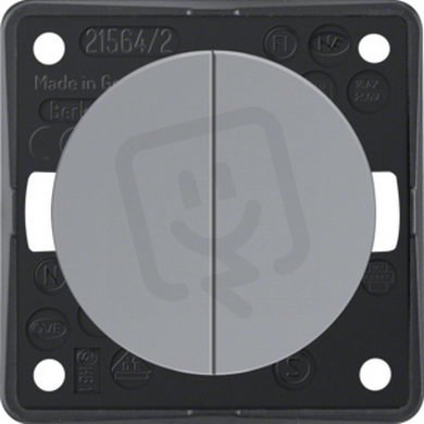 Kolébkový vypínač, řazení 5, 16 AX, 250VAC, Integro Flow/Pure, šedá, lesk