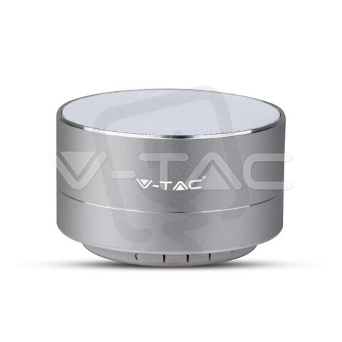 Metal Bluetooth Speaker With Mic & TF Card Slot 400mah Battery Silver , VT-6133