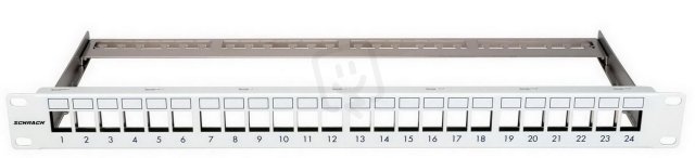 19'' patchpanel pro max. 24 keystone,neosazený,1U,RAL 7035 SCHRACK HSER0240GS