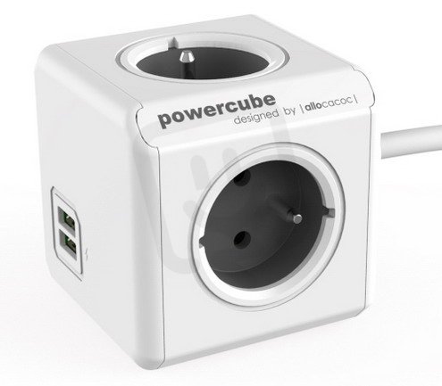 PowerCube EXTENDED USB 3m bílá / šedá