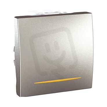 Unica Spínač se signalizační kontrolkou ř.1Ss Aluminium SCHNEIDER MGU3.201.30S