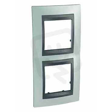 Schneider MGU66.004V.294 Krycí rámeček Top dvojnásobný vert., Fluor Green/grafit