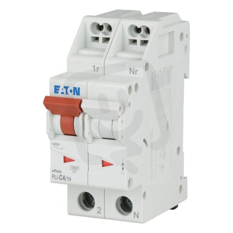 PLI-C4/1N Jistič PLI (bezšroubové svorky nahoře) char C 1+N-pólový 10kA 4A