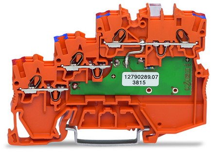 3vodičová napájecí svorka pro čidlo, zelená LED dioda, 1mm2, oranžová