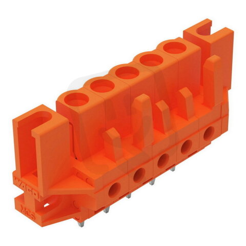 Pružinová svorkovnice THT rovná 5,08 mm oranžová 5pól. WAGO 232-165/047-000