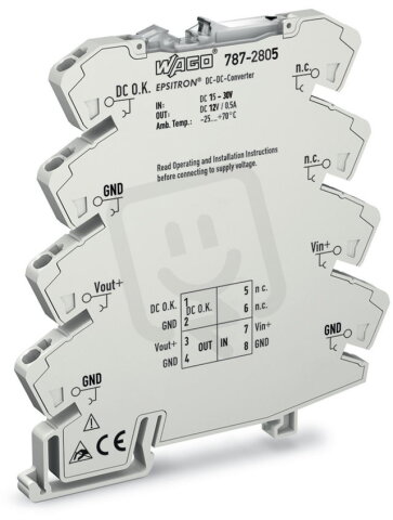 Převodník DC/DC vstupní napětí 24 V DC Výstupní napětí 12 V DC WAGO 787-2805