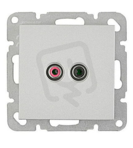 Přístroj audio 2x Cinch s krytkou, stříbrný SCHRACK EV124308--