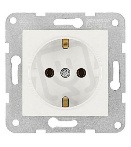 Zásuvka SCHUKO, šroubové svorky, bílá SCHRACK EV101202--