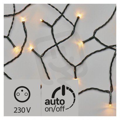 LED vánoční řetěz, 10m, jantarová, časovač