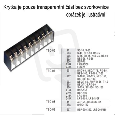 Mean Well TBC-09 Krytka pro svorkovnice