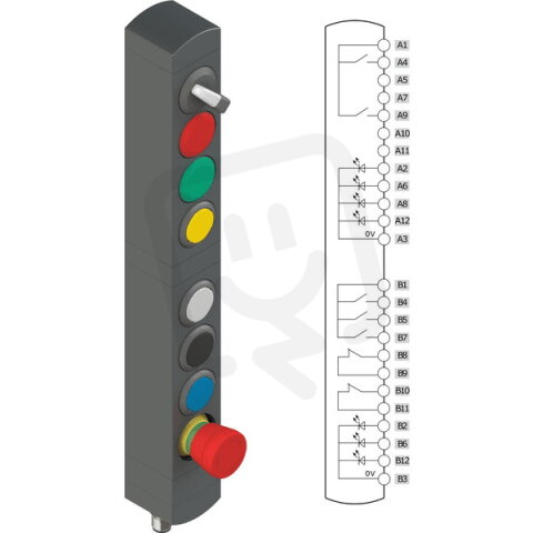 Ovládací jednotka BN 8 prvků (konfigurace A01) 1NO, IP65 PIZZATO BNAC8ZA01