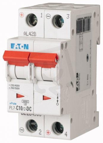 Jistič PL7-C10/2-DC-DC, char. C, 2-pólový, 10kA, 10A EATON 264900