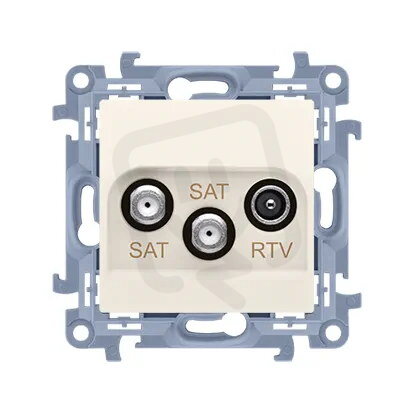 Zásuvka RTV-SAT-SAT 1x vstup: 5MHz - 2,4GHz, krémová KONTAKT SIMON CASK2.01/41