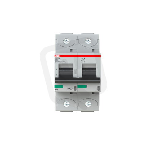 S802N-C20 jistič 2p char. C 20A s klecovou svorkou Icu 36kA ABB 2CCS892001R0204