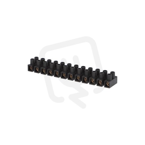 Svorkovnice přístrojová E-KL 2 12x10mm2 T85 PP černá mosazná hranatá 57A/400V
