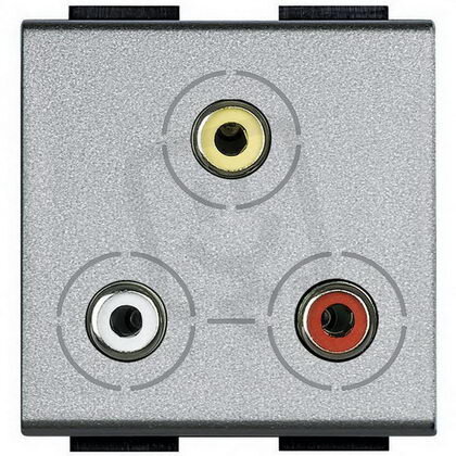 BTICINO LIVINGLIGHT ZÁSUVKA 3XRCA 3MODULOVÝ TECH NT4283