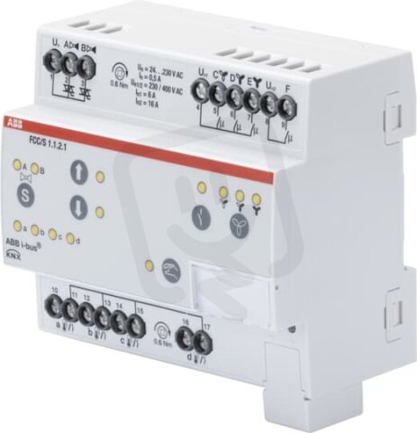 ABB KNX Řadový akční člen fan-coilu 2xPWM 3st. man. ovládání FCC/S 1.1.2.1