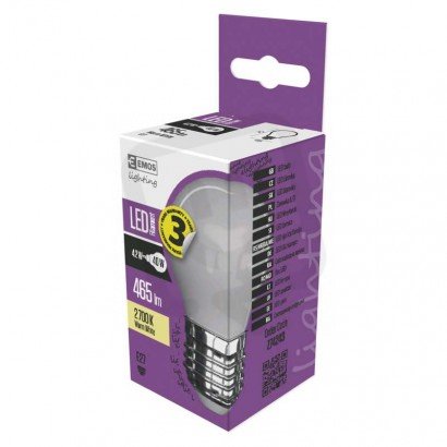 LED FLM MINI GL 4,2W(40W) 465lm E27 WW ML. /1525283261/ EMOS Z74243