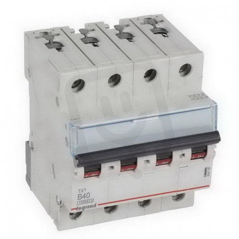 TX3 JISTIČ, 4 PÓLOVÝ, CHAR. B, 40A 10000A LEGRAND 404158