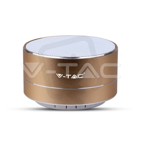 Metal Bluetooth Speaker With Mic & TF Card Slot 400mah Battery Gold, VT-6133