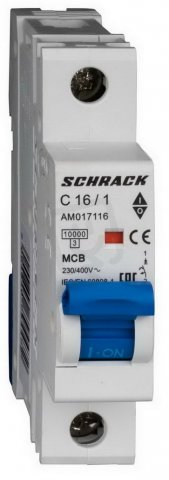 Instalační jistič AMPARO 10kA, C 16A, 1P SCHRACK AM017116--