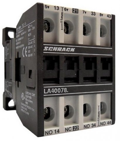Pomocný stykač 12A AC15, 24VDC , 3Z+1R SCHRACK LA400785--