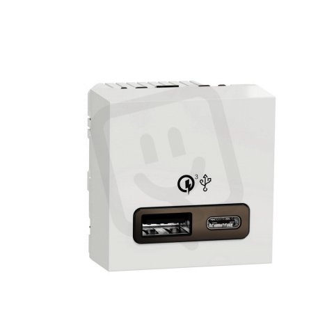 Nová Unica Dvojitý nabíjecí USB konektor A+C 18W, 2.4A, 2M, Bílý NU301918