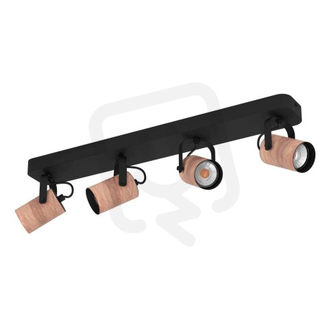 Bodové svítidlo CAYUCA 4xGU10 černá/dub 12W IP20 EGLO 900438
