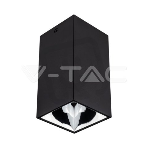 GU 10 Fitting Square Black + Chrome