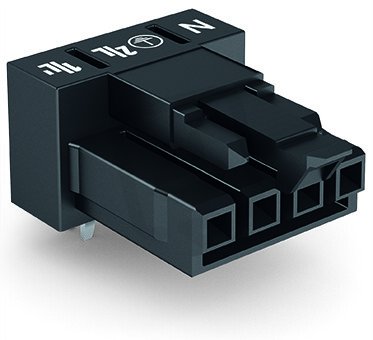 Zásuvka na desky plošných spojů, úhlové, 4pól., černá WAGO 890-804/011-000