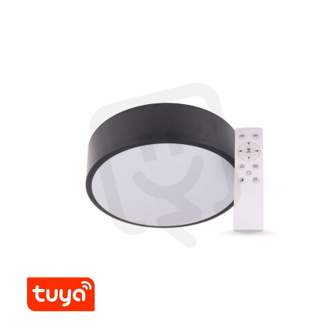 RENDO TUL24-B černé kulaté TUYA+RF CCT LED svítidlo plafon T-LED 105460