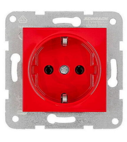 Zásuvka SCHUKO, bezšroubové svorky, červená SCHRACK EV101207--