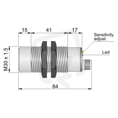 Kapacitní senzor d30 mm AECO SC30SP-CE25 NPN NO+NC H