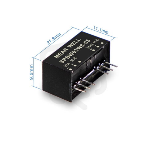 Měnič DC/DC modulový 3W 12V 0-200mA MEAN WELL SPBW03W8-15