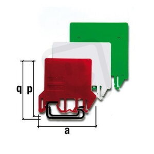 Středová přepážka pro svorku HMM.2/2+2 a HTE.2/2+2 (PE) červená MOREK DH03R