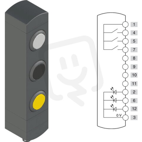 Ovládací jednotka BN 3 prvky (konfigurace A97) Konektor M12,12 pólů, IP65