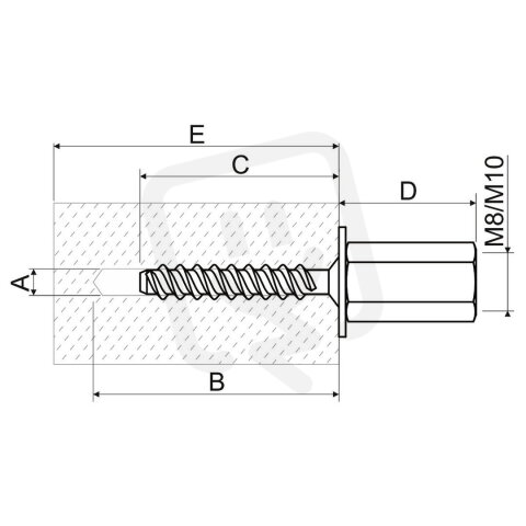 Šroub do betonu M8/M10 KOPOS KBS 6X35 M8/M10_POF