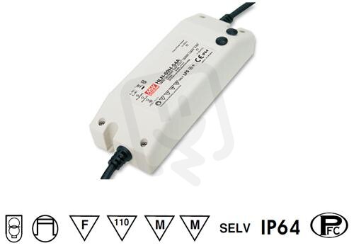 Napájecí zdroj pro LED 60W 42V 1,45A MEAN WELL HLN-60H-42A