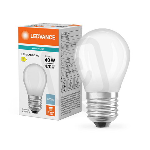 Světelný zdroj LED CLASSIC P V 3.4W 865 Frosted E27 LEDVANCE 4099854847974