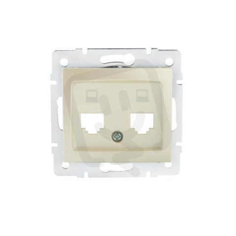 Adaptér datové zásuvky DOMO 2xRJ45 perlový 25934 Kanlux