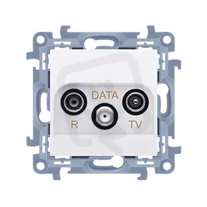 Anténní zásuvka R-TV-DATA 1x vstup: 5-862 MHz, bílá KONTAKT SIMON CAD.01/11